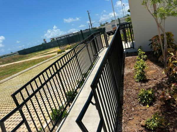Aluminum Railing System at the Ramp and Front Side - Cayman Island National Weather Station Facility